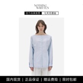 现货 NOTHING WRITTEN衬衫 上衣女小众设计感长袖 衬衣蓝色上衣