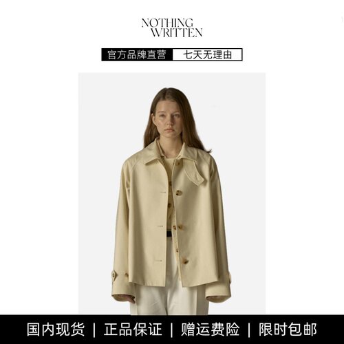 【现货】NOTHING WRITTEN短款夹克外套新款宽松风衣米色小众设计