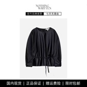 型抽绳收腰上衣纯色圆领衬衫 WRITTEN标准版 NOTHING 新品 现货