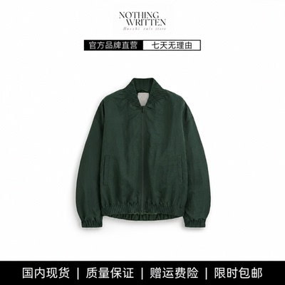 【现货】NOTHING WRITTEN标准版型V领抽褶飞行员夹克秋新品外套