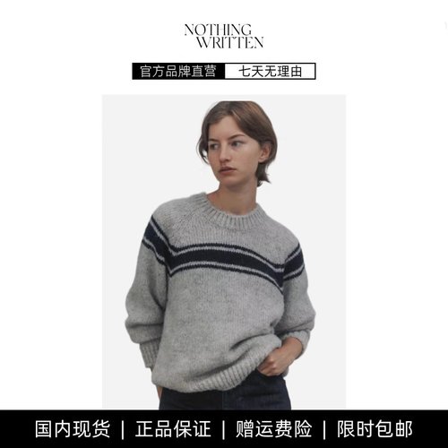 【现货】NOTHING WRITTEN针织毛衣 韩版圆领简约长袖套头针织衫