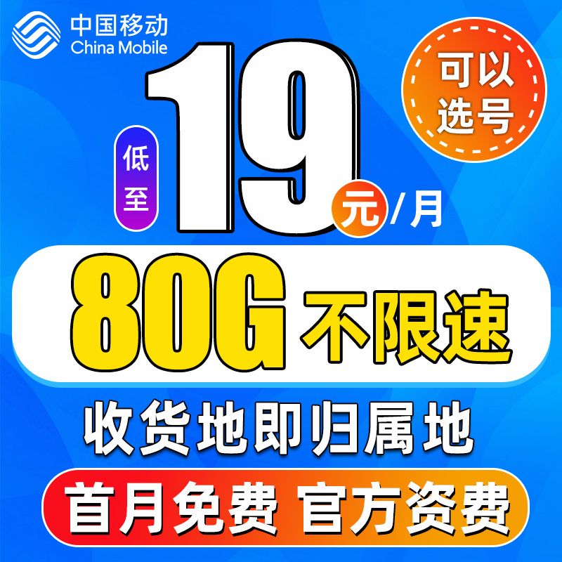 移动流量卡纯流量上网卡无线流量卡5g手机电话卡全国通用大王卡