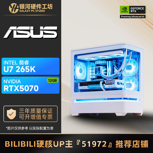 华硕 RTX5070/12600KF/14600KF/265KF吃鸡CS打瓦游戏DIY主机