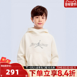 NIKE耐克男大童jordan运动休闲连帽套头衫卫衣JD2542219GS-001