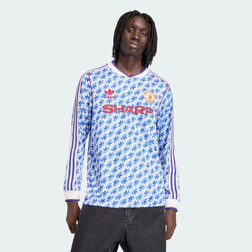 滔搏adidas阿迪达斯男子MUFC A JSY 90 L运动休闲长袖T恤JM5498