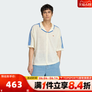 adidas阿迪达斯三叶草男子KNITTED SHIRT运动休闲短袖衬衫KX1223