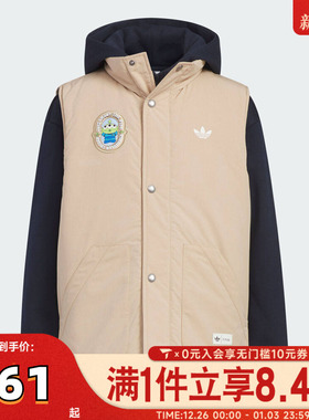 adidas阿迪达斯三叶草男大童迪士尼联名款保暖连帽棉服外套KB5145