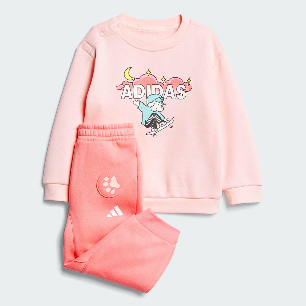 adidas阿迪达斯女婴童运动训练休闲长袖套装KC5399