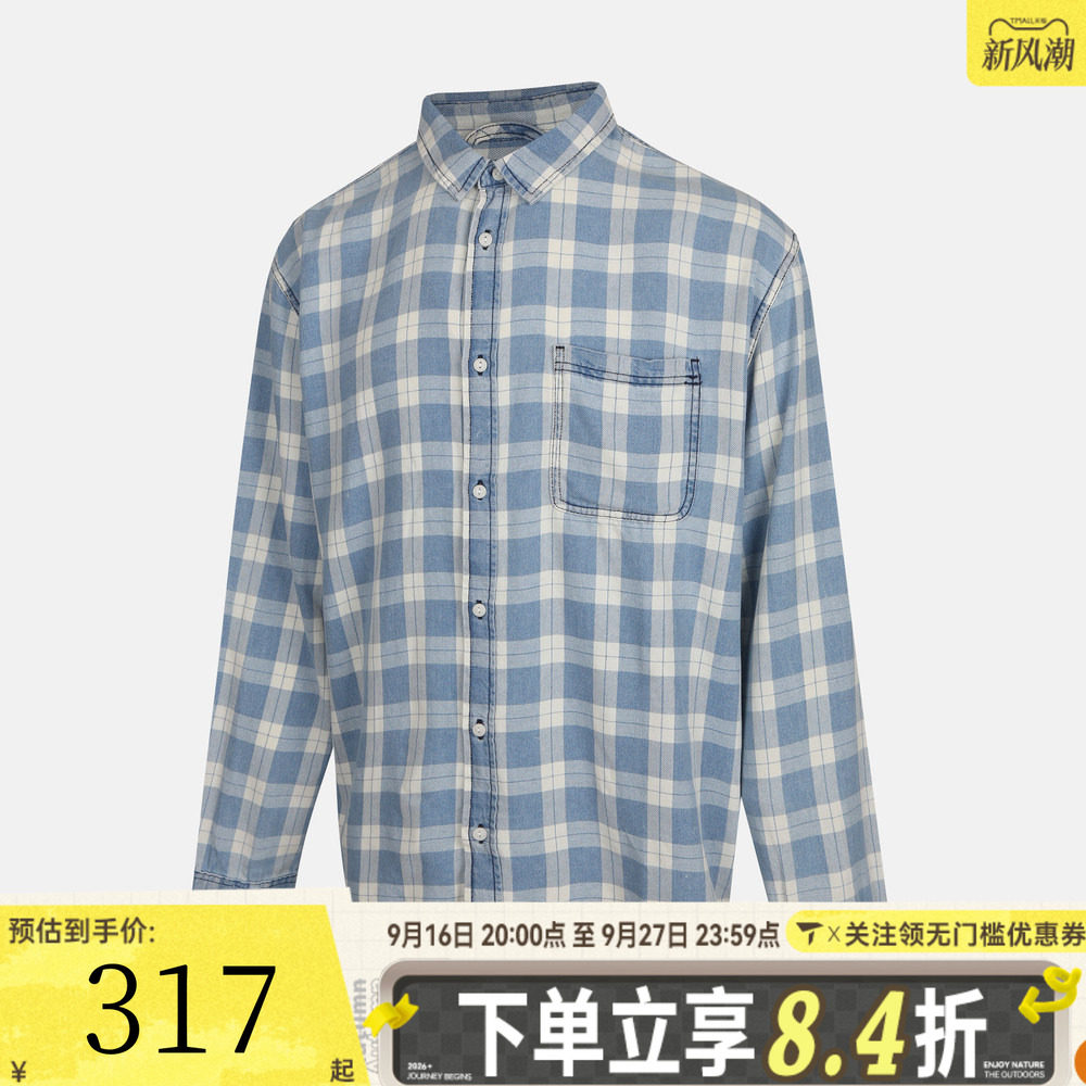 VANS范斯男子Lawson Vintage Indigo运动休闲长袖衬衫VN000U56HEC