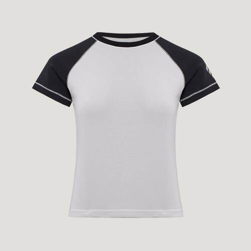 滔搏adidas阿迪达斯女子时尚拼接款运动休闲圆领短袖T恤KZ5450