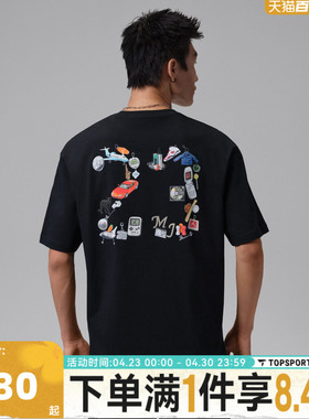 NIKE耐克JORDAN男子印花宽松运动休闲圆领短袖T恤IR6309-010