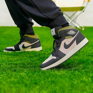 NIKE耐克男子JORDAN 1平底AJ1板鞋中帮运动篮球鞋HV4091-102