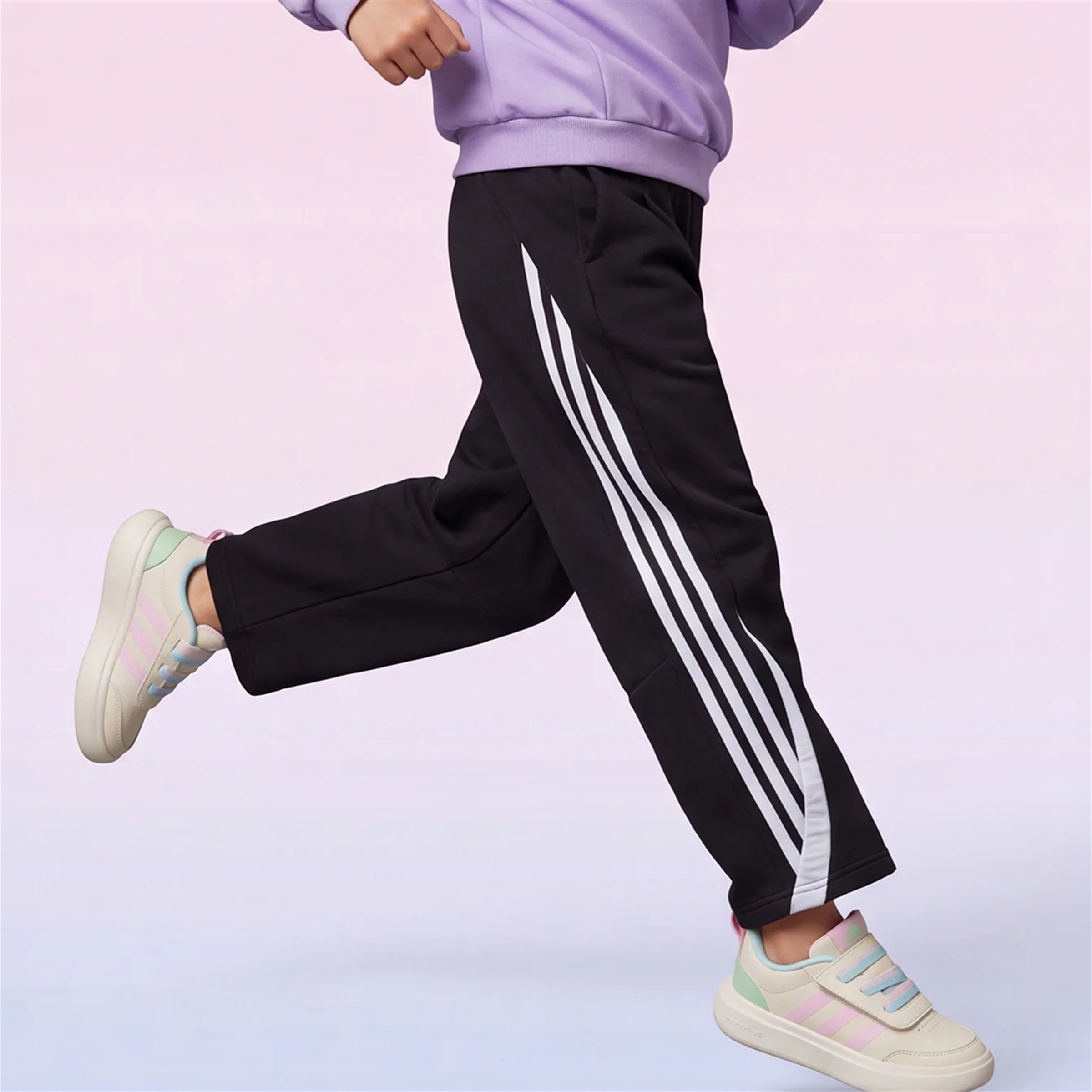 adidas阿迪达斯JG 3S KN PANTS三条纹大童运动休闲长裤KY1462