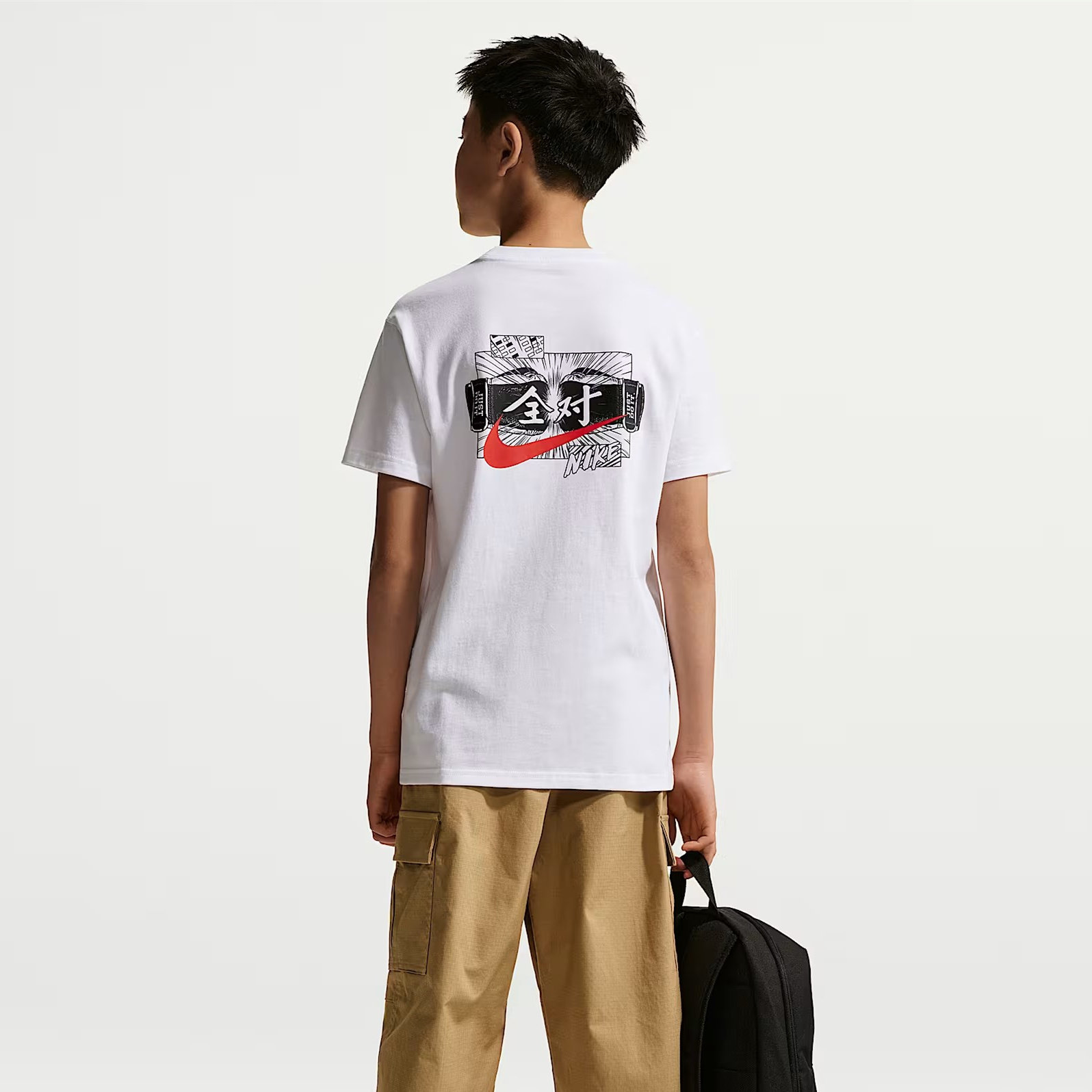 NIKE耐克大童U NSW BXY考试全对印花运动休闲短袖T恤IV2633-100