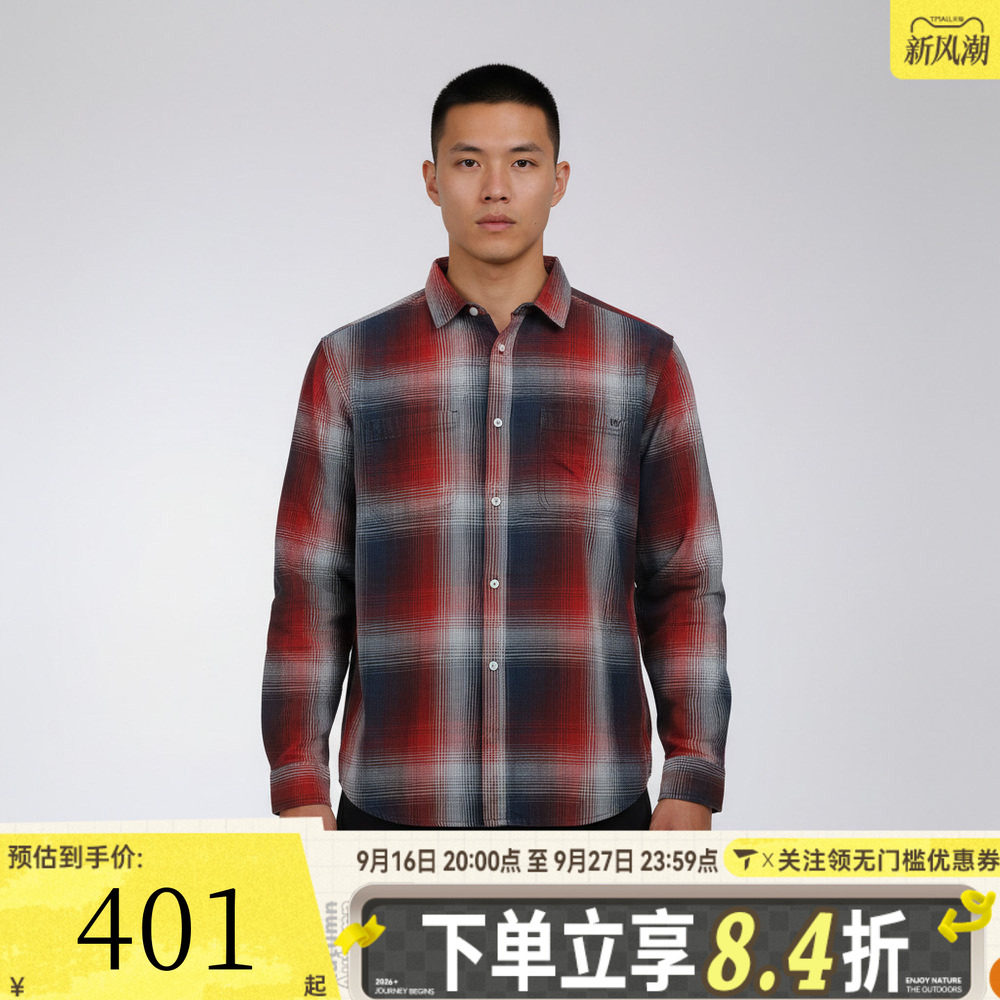滔搏VANS范斯男子Indigo Plaid LS 运动休闲长袖衬衫VN000T6XIZQ