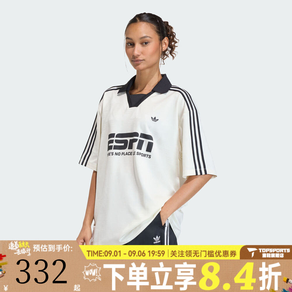 adidas阿迪达斯三叶草女子百搭潮流黑白运动休闲短袖T恤KD2966
