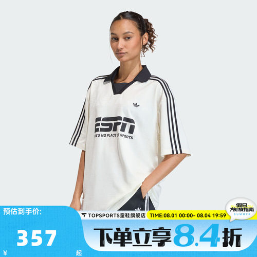 adidas阿迪达斯三叶草女子百搭潮流黑白运动休闲短袖T恤KD2966