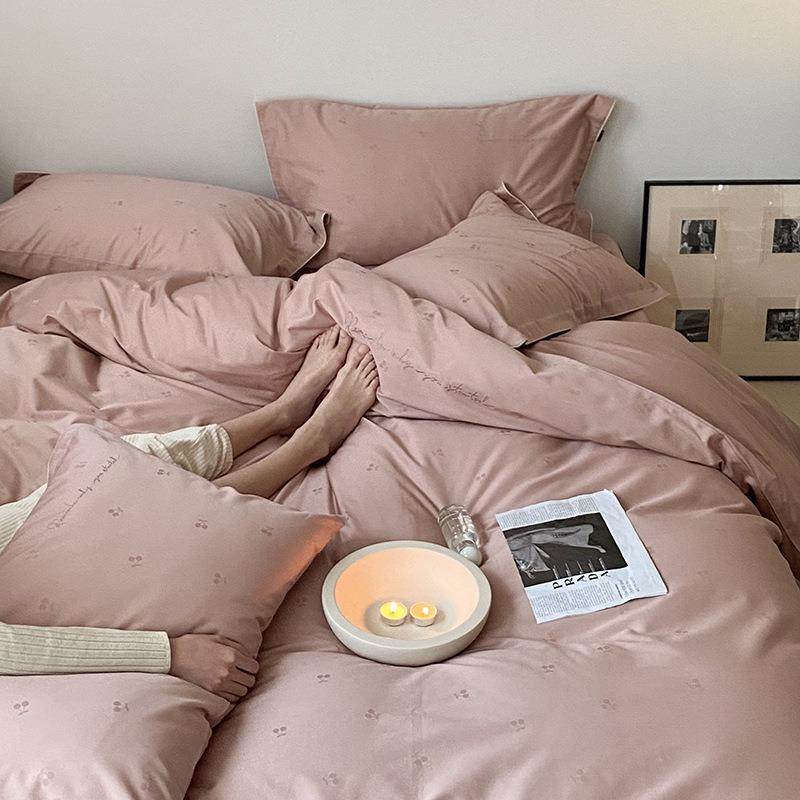 【柜上2000+】120支全棉提花四件套全棉纯棉少女心樱桃被套床单,3C数码配件,USB灯,淘宝优惠券,粉丝福利购,淘宝优惠卷