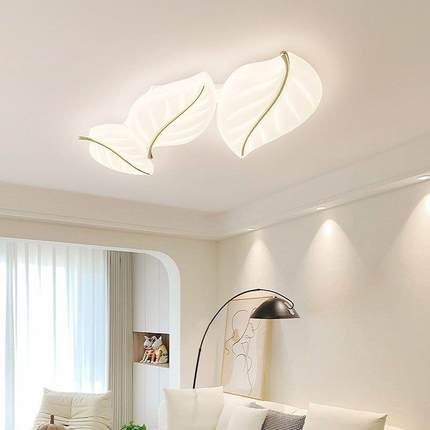 客厅吸顶灯卧室灯全光谱护眼简约现代创意树叶大厅主灯全光谱LED