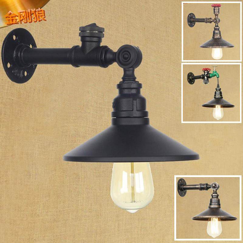 工业风格壁灯自带开关走廊过道楼梯灯饰简约铁艺怀旧个性水管灯具