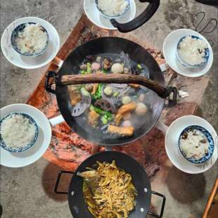 旋转柴火架子火锅架转转锅柴火灶地火坑炉旋转架转盘烧烤炉三脚架