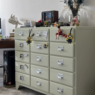 新日式复古铁皮柜金属抽屉柜环保餐边收纳柜G网红ins鞋酒柜dulton