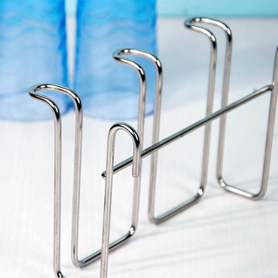 新南北向304不锈钢玻q璃杯架沥水架挂架水杯架(配件)厨房收纳架