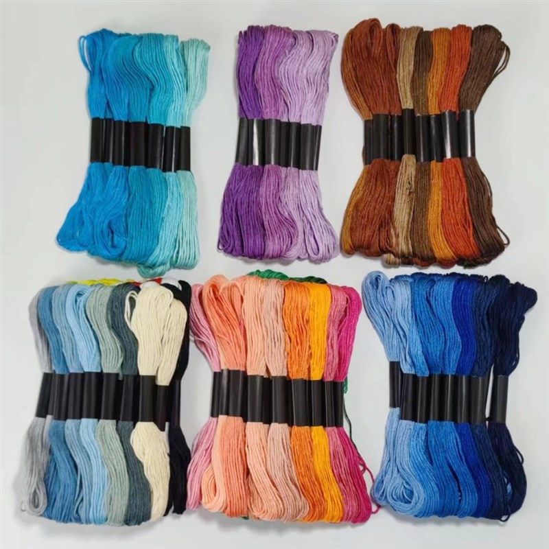 新100把刺绣十字绣线配s线补线棉线25号绣线鞋垫绣花线6股线彩色,居家布艺,线,淘宝优惠券,粉丝福利购,淘宝优惠卷