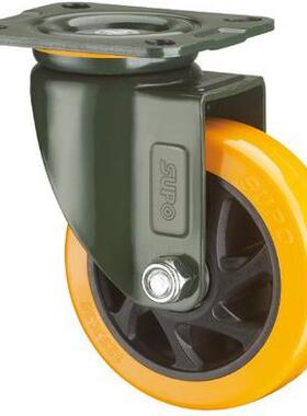 SUPO向荣6寸中重型橙色带边刹车聚氨酯万向脚轮J05S-01C-150-222
