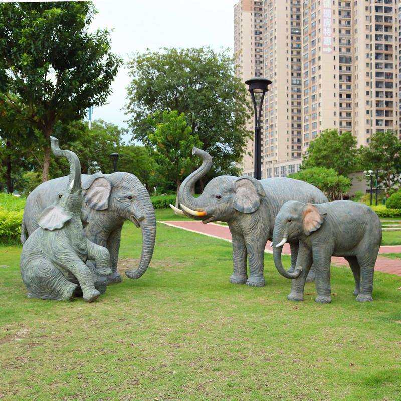 东南亚玻璃钢雕塑大象动物模型园林景观别墅幼儿园售楼部美陈摆件