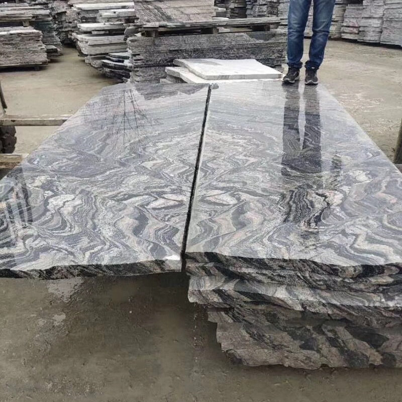 幻彩麻景墙石 灰色浪淘沙 山水岩雪浪石花岗岩幻彩金麻海浪花石材