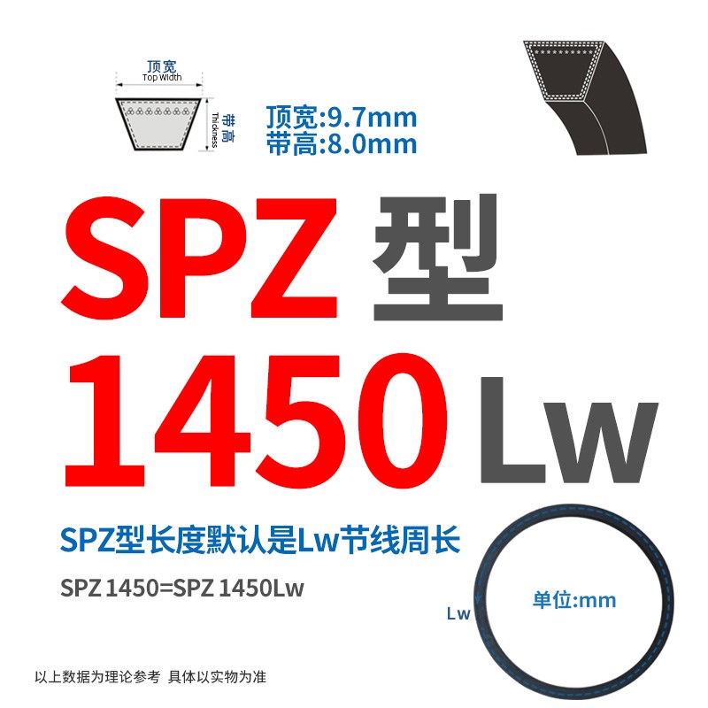 三角带SPZ/SPA/SPB/1400/1450/1500/160L0/1650/Lw传动皮带排风机
