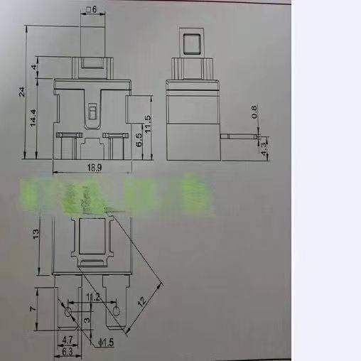按键开关NOVA按钮开关KAN-L5热水器吸尘器专用带锁自锁2脚21*15