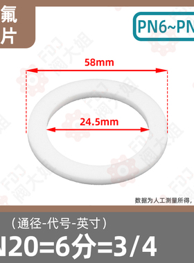 法兰四氟垫片垫聚四氟乙烯DN15/20/25/32/40/50/65/80/100垫片