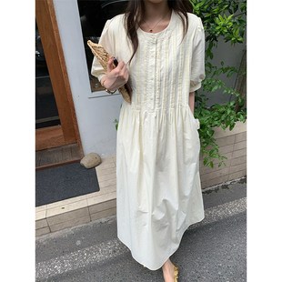 圓領(lǐng)設(shè)計感J復(fù)古時尚 NAZ那子大碼 2024夏季 新款 胖妹妹女減齡連衣裙