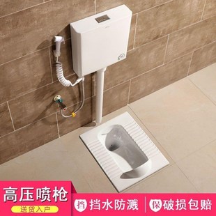 陶瓷带水防溅g蹲便蹲便器防溅挡家用挡板防臭大号蹲厕便池厕所蹲