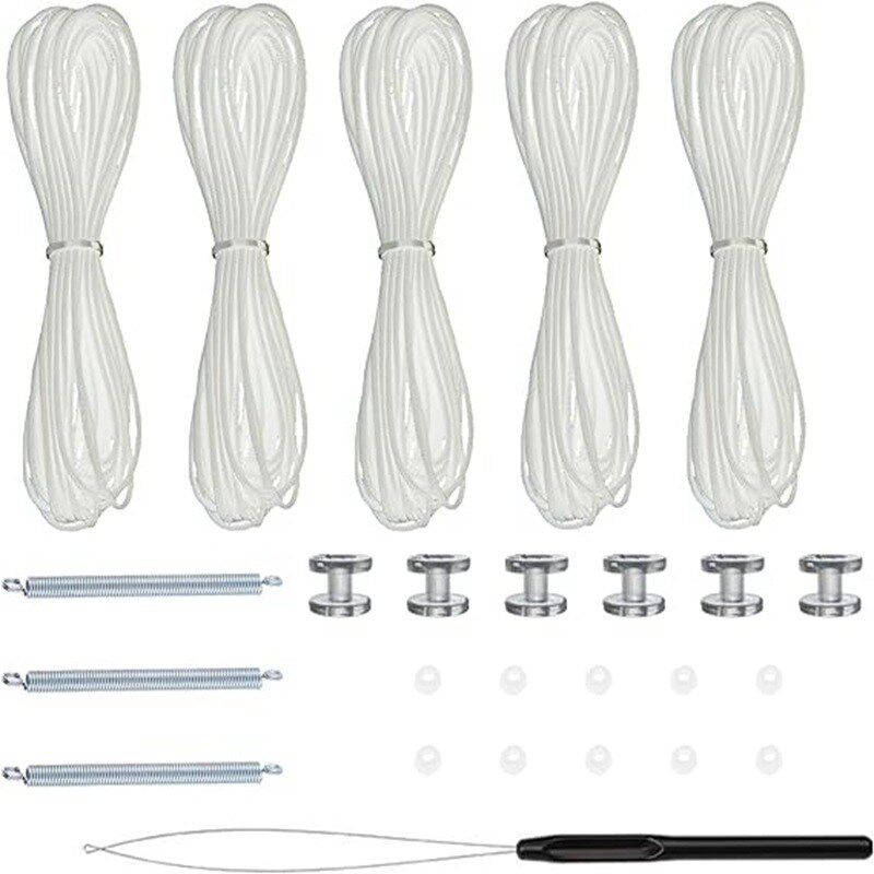 5组15米蜂巢帘配件 百折帘弹簧拉绳滑轮 窗帘固定钩百叶帘配件
