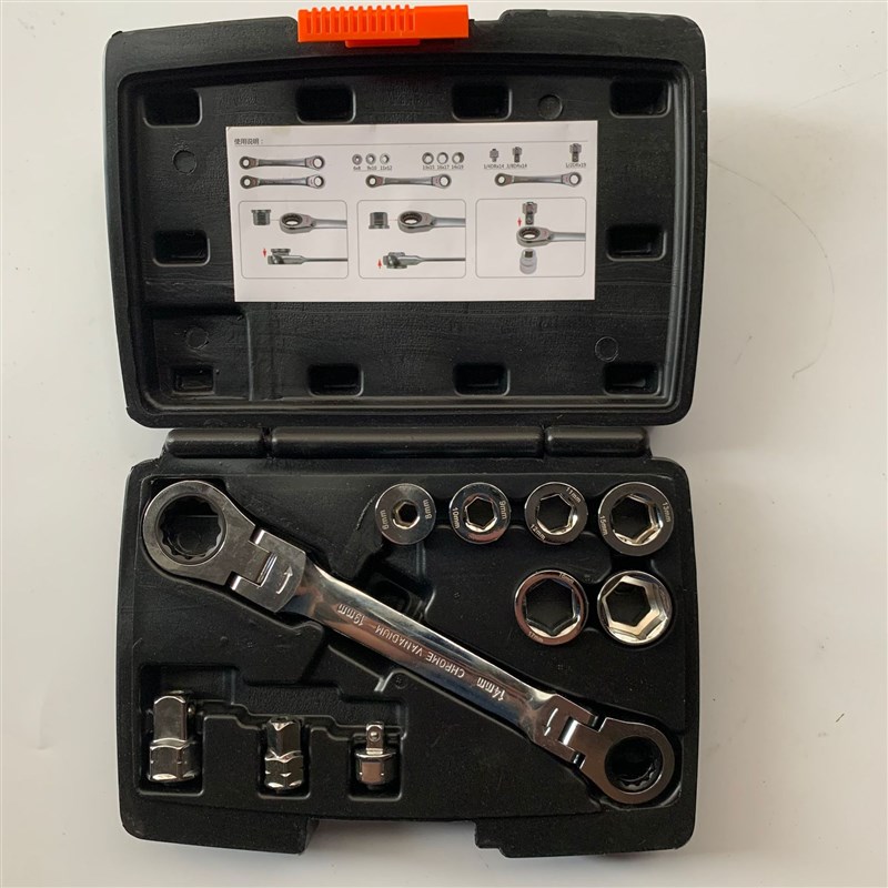 棘轮扳手1/2大飞3/8中飞1/4小飞多功能快10PCS活动扳手组套