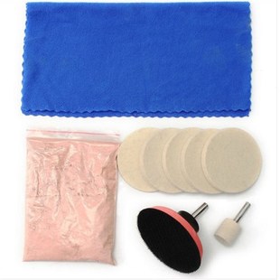 汽车玻璃抛光10pcs 挡风玻璃刮除100g氧化铈粉抛光垫 毛毡抛光轮