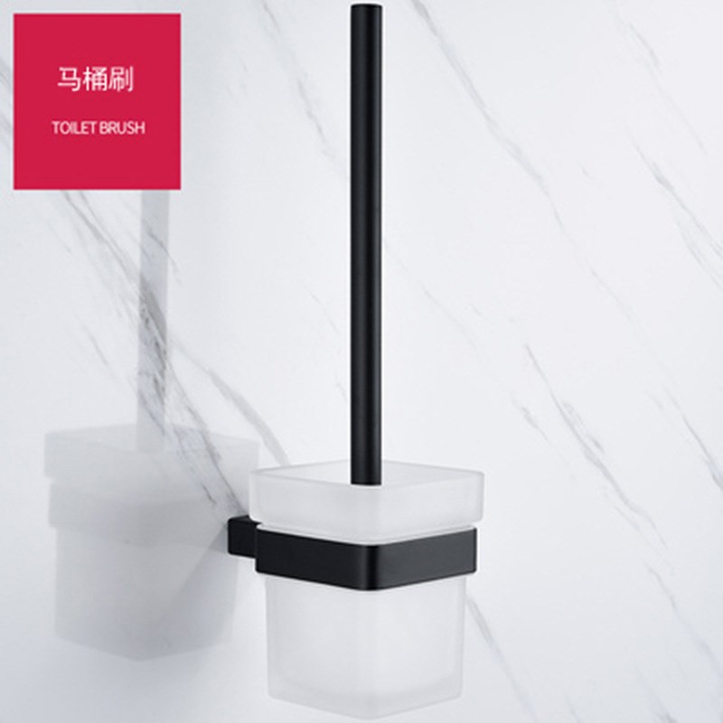 厂家黑色304不锈钢马桶刷卫生间马桶杯 厕所马桶刷架挂式置物架