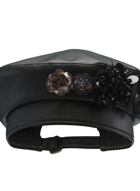 GENZERO「I Married Success系列」复古钉珠花贝雷帽画家帽子女