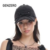 GENZERO「intri」米色棒球帽拼接绑带休闲运动遮阳帽鸭舌帽