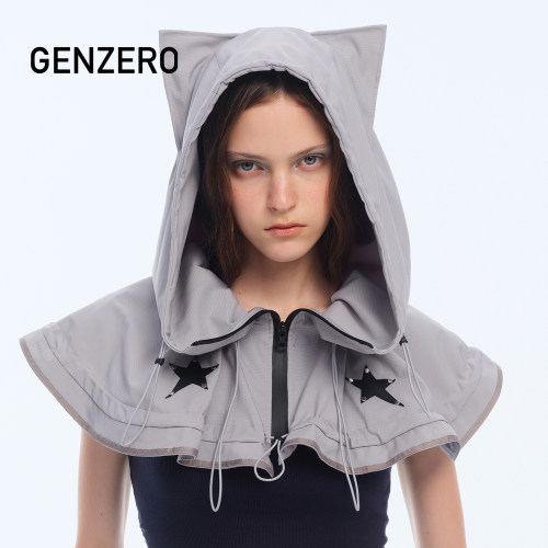 GENZERO披肩猫耳帽设计感斗篷帽