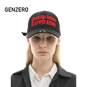 GENZERO「em」刺绣标语棒球帽男女休闲户外遮阳弯檐帽