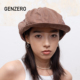 GENZERO「orna」提花网纱水洗棕色贝雷帽遮阳两戴八角报童帽
