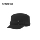 GENZERO「zip」黑色粗花呢腰带钻戒平顶帽纯色休闲报童帽