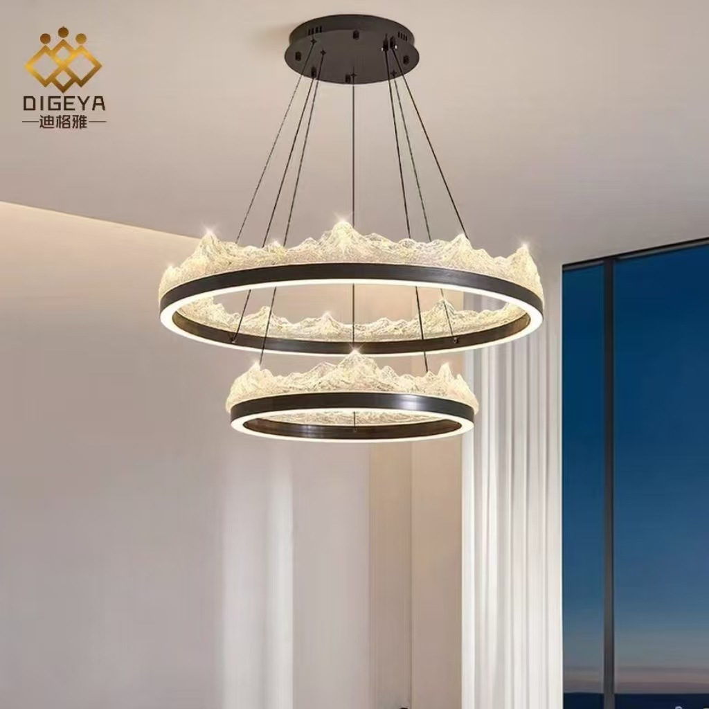 迪格雅意式轻奢高级感别墅氛围感吊灯创意简约客厅卧室冰山护眼灯