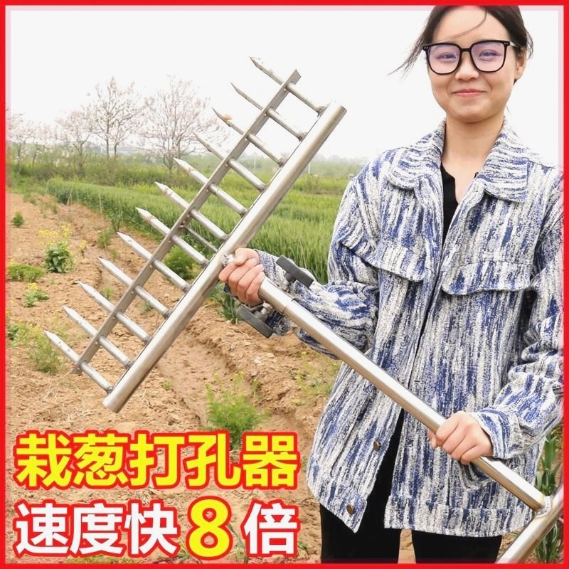种葱神器栽葱插大葱n移栽机栽苗器移苗叉子打洞打眼农用洋葱打孔