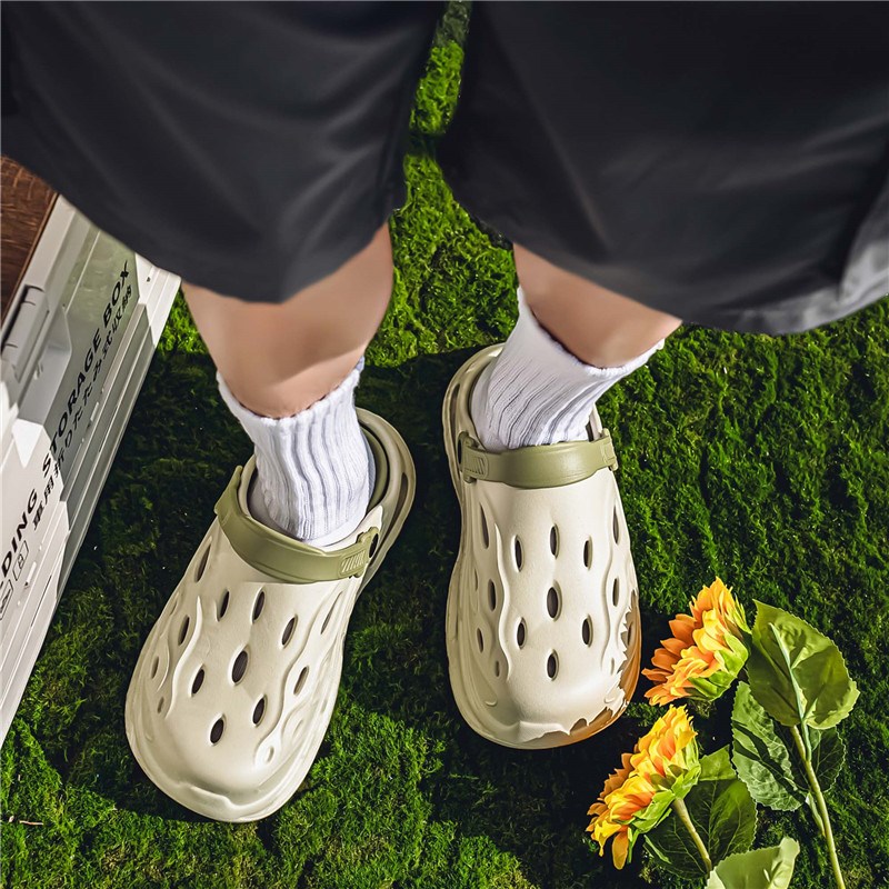 洞洞鞋男夏季2025新款t外穿防滑耐磨篮球运动凉拖户外沙滩海边凉