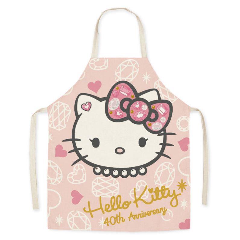 hellokitty围裙可爱公主风儿童围裙女孩厨房做饭可爱公主成人卡通